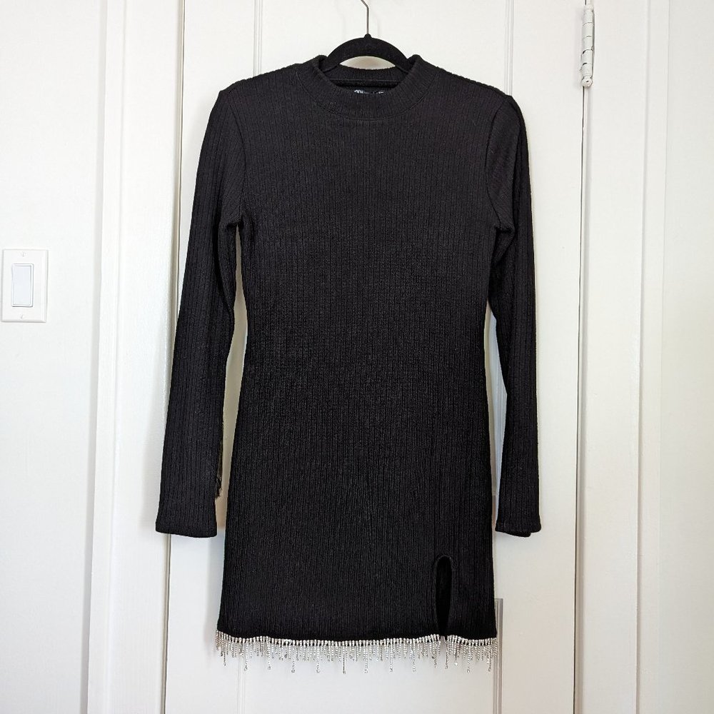 Zara knit dress with fringe